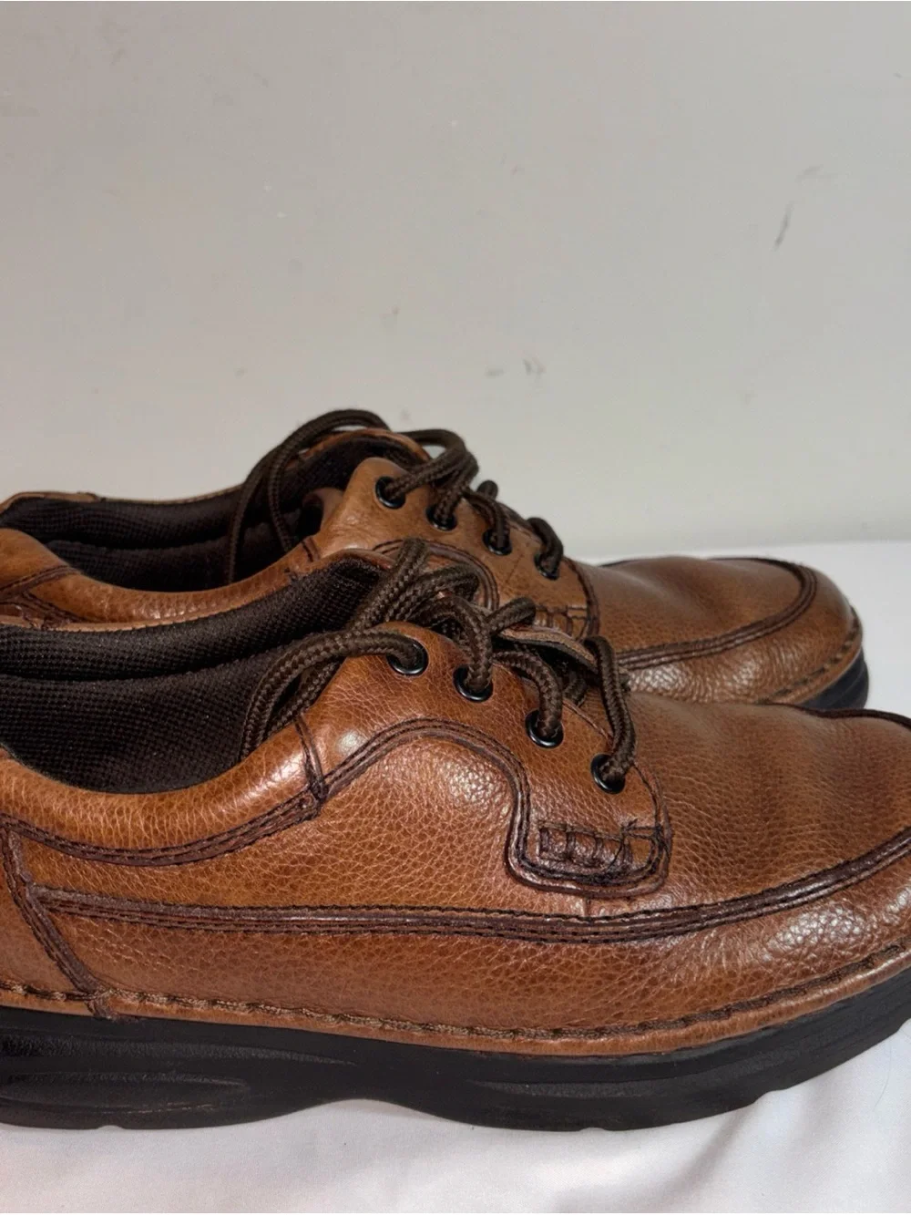 Nunn Bush Men's Brown Leather Casual Lace-Up Shoes. 7/10